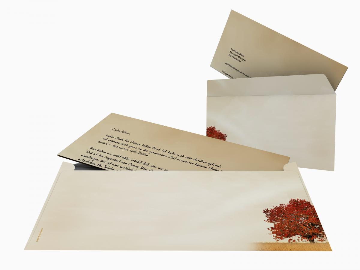 Motivpapier Lonely Tree Briefpapier mit Motiv